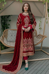 Aneela's Luxury Velvet Embroidered Collection 3 Piece Unstitched