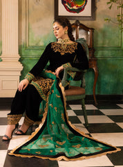Zainab Chottani Heavy Embroidered Velvet 3 Piece Unstitched
