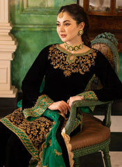 Zainab Chottani Heavy Embroidered Velvet 3 Piece Unstitched