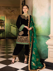 Zainab Chottani Heavy Embroidered Velvet 3 Piece Unstitched