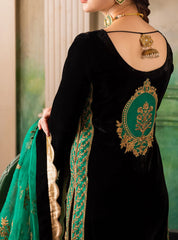 Zainab Chottani Heavy Embroidered Velvet 3 Piece Unstitched