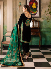 Zainab Chottani Heavy Embroidered Velvet 3 Piece Unstitched