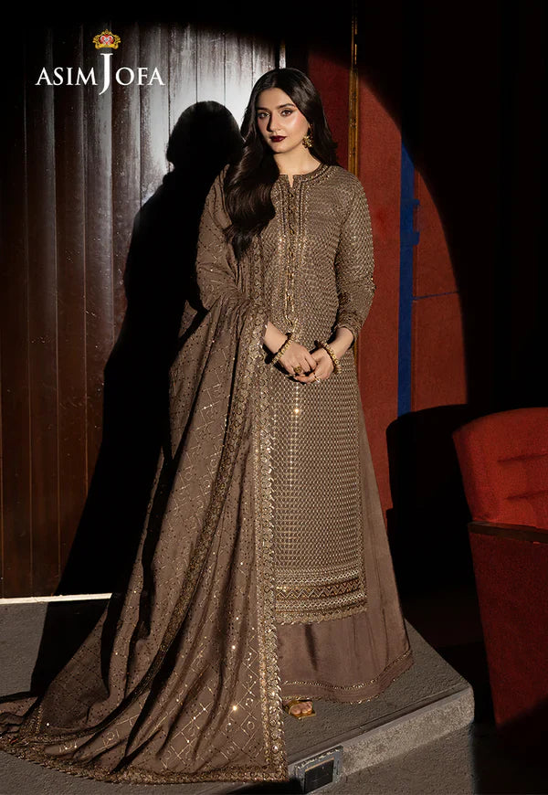 Asim Jofa Embroidered Chiffon 3 Piece Unstitched / Stitched