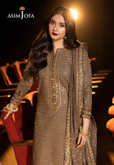 Asim Jofa Embroidered Chiffon 3 Piece Unstitched / Stitched