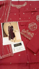 Batik Cotton Full Embroidery Collection 3 Piece Unstitched / Stitched