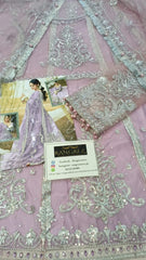 Maha Wajahat Purple Bridal Collection Net 3 Piece Unstitched / Stitched