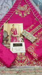 Sara Rohale Asghar Pink Formal Collection Raw Silk 3 Piece Unstitched