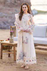 Qalamkar Lawn Chikan Kari Embroidered 3 Piece Unstitched / Stitched