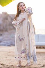 Qalamkar Lawn Chikan Kari Embroidered 3 Piece Unstitched / Stitched
