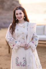Qalamkar Lawn Chikan Kari Embroidered 3 Piece Unstitched / Stitched