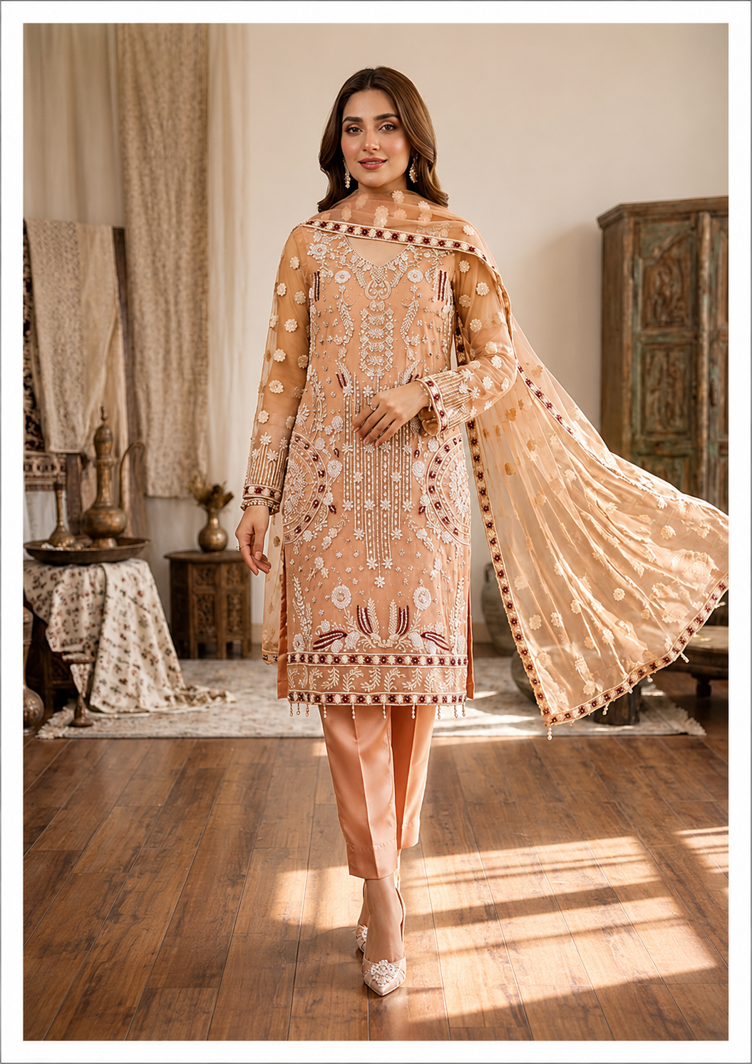Rangrez luxury Formal Net Collection 3 Piece Unstitched / Stitched