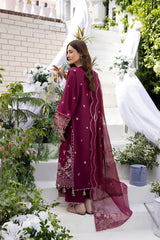 Nureh Luxury Lawn Embroidered 3 piece Unstitched / Stitched