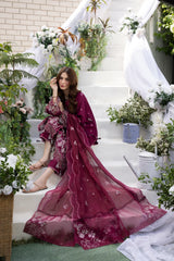 Nureh Luxury Lawn Embroidered 3 piece Unstitched / Stitched