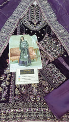 Aneela's Luxury Velvet Embroidered Collection 3 Piece Unstitched / Stitched
