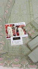 Akbar Aslam Lawn Chikan kari Embroidered 3 Piece Unstitched / Stitched