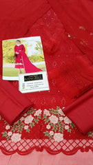 Zarqash Lawn Embroidery Chikan Kari 3 piece Unstitched