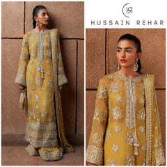 Hussain Rehar Wedding Collection Hand Work Organza 3 piece Unstitched