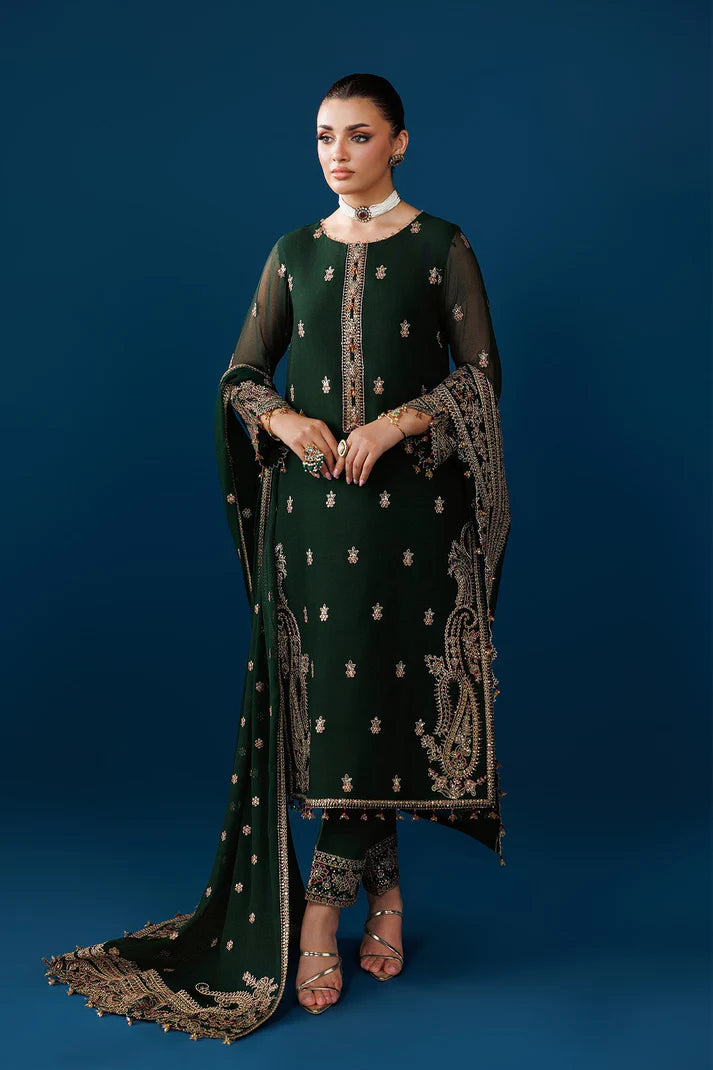 Alizeh Chiffon Embroidered & Hand Embellished 3 piece Unsitched / Stitched