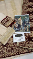 Zainab Chottani Heavy Embroidered Velvet Shawl 3 Piece Unstitched / Stitched