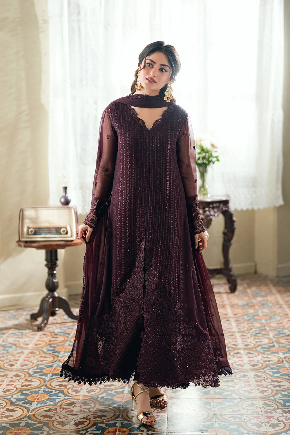 Azure luxury Chiffon Embroidered 3 Piece Unstitched / Stitched