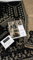 Dr.Haris Luxury Velvet Dress Embroidered 3 Piece Unstitched / Stitched