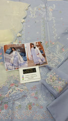 Qalamkar Luxury Lawn Chikan Kari Embroidered 3 Piece Unstitched / Stitched