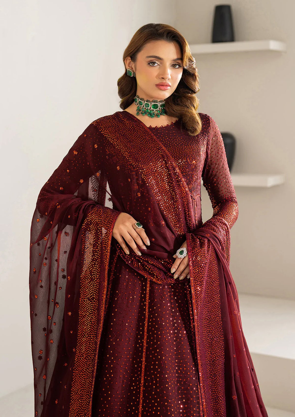Alizeh Embroidered Chiffon Maxi 3 Piece Unstitched