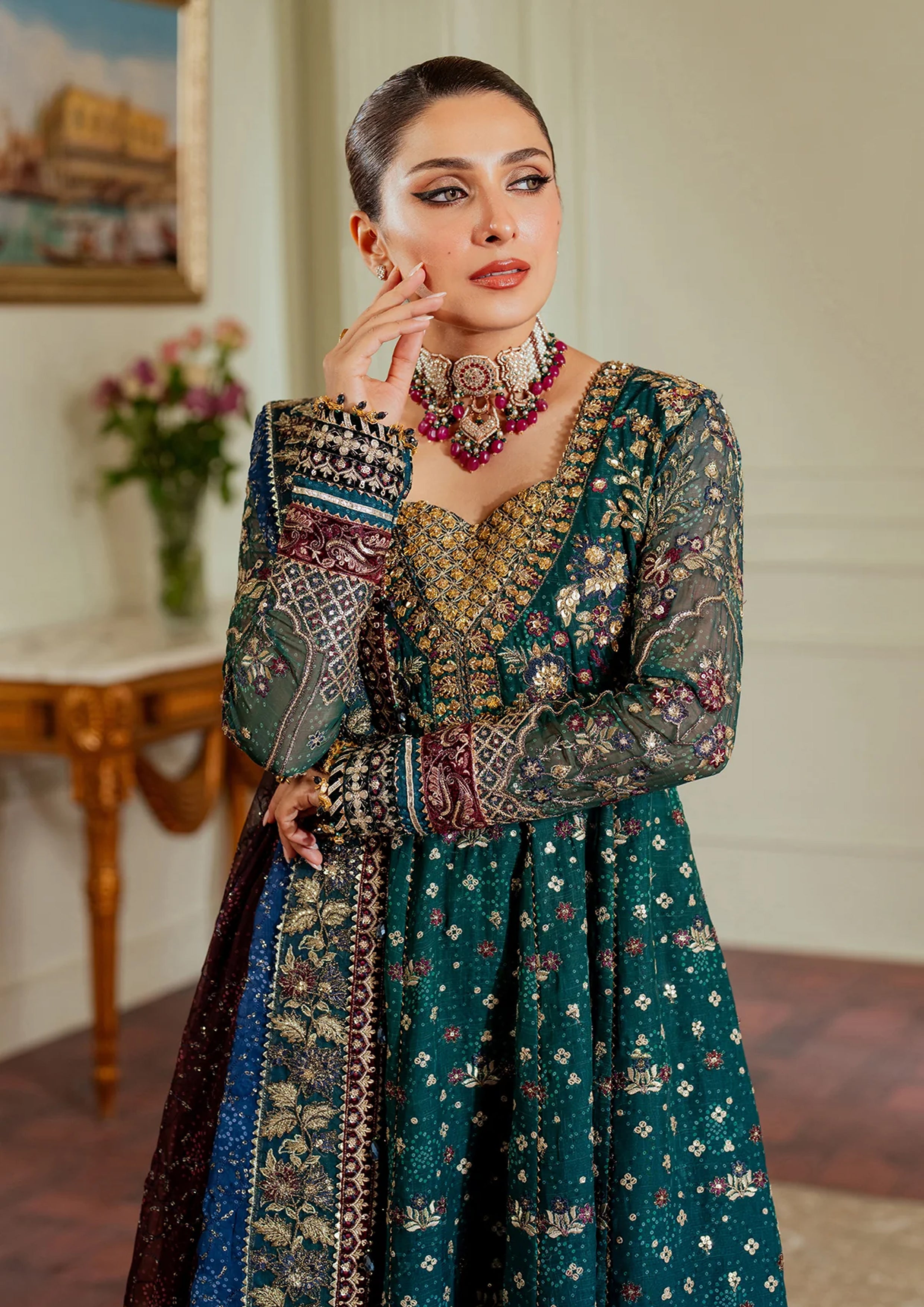 Baroque Luxury Chiffon Embroidered Dress 3 Piece Unstitched / Stitched – Rangrez