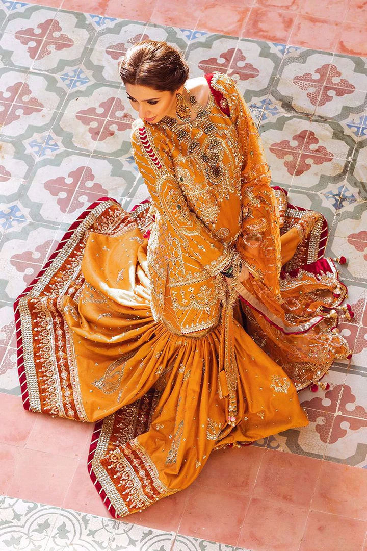 Mohsin Naveed Ranjha Zeenat Mahal Net gharara 3 Piece Unstitched / Stitched