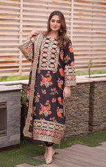 Aneela's Luxury Silk Emb Collection Digital Printed 3 Piece Unstitched