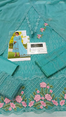 Zarqash Lawn Embroidery Chikan Kari 3 piece Unstitched