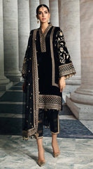 Anaya Black Velvet Collection 3 piece Unstitched