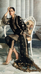 Anaya Black Velvet Collection 3 piece Unstitched