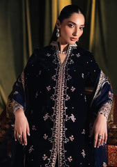 Qalamkar Blue 9000 Micro Velvet Formal Collection 3 Piece Unstitched