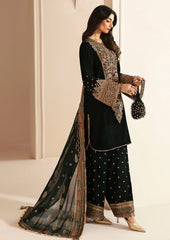 Jazmin Luxury Velvet Dress Embroidered 3 Piece Unstitched - Makhmal Royal Velvet Collection
