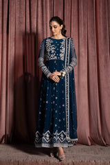 Azure Luxury Chiffon Embroidered 3 Piece Unstitched