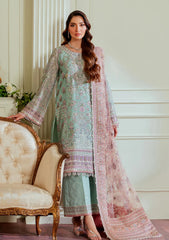 Baroque Luxury Chiffon Embroidered Dress 3 Piece Unstitched / Stitched