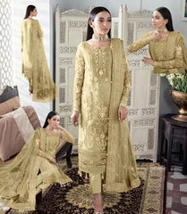 Gulaal Wedding Collection Embroidered Net Dress Hand Work 3 Piece Unstitched