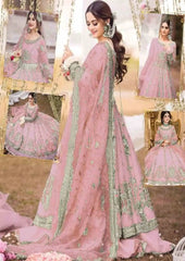 Maha Wajahat Baby Pink Bridal Collection Net 3 Piece Unstitched