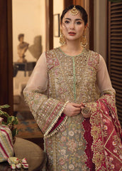 Crimson Luxury Organza Dress Embroidered 3 Piece Unstitched