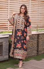 Aneela's Luxury Silk Emb Collection Digital Printed 3 Piece Unstitched