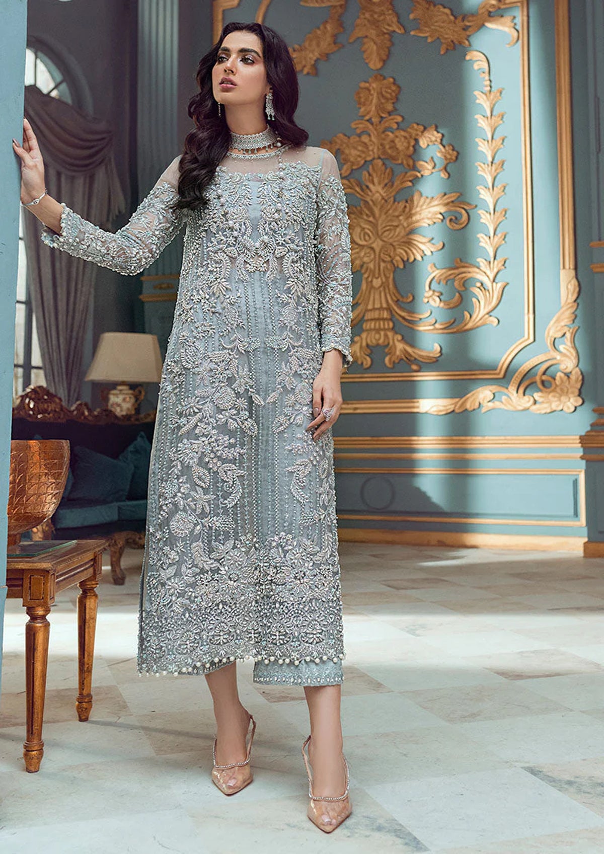 Adela luxury Formal Net Collection 3 Piece Unstitched