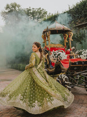 Rangrez Luxury Net Embroidered Bridal Maxi 3 Piece Unstitched / Stitched