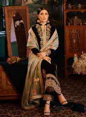 Zainab Chottani Heavy Embroidered Velvet 3 Piece Unstitched