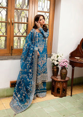 Faiza Saqlain Blue Formal Net Collection 3 piece Unstitched