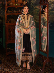 Zainab Chottani Heavy Embroidered Velvet 3 Piece Unstitched