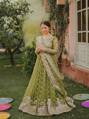 Rangrez Luxury Net Embroidered Bridal Maxi 3 Piece Unstitched / Stitched