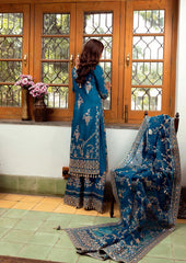 Faiza Saqlain Blue Formal Net Collection 3 piece Unstitched