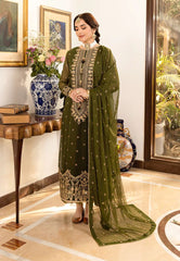 Asim Jofa Luxury Chiffon Embroidered 3 Piece Unstitched