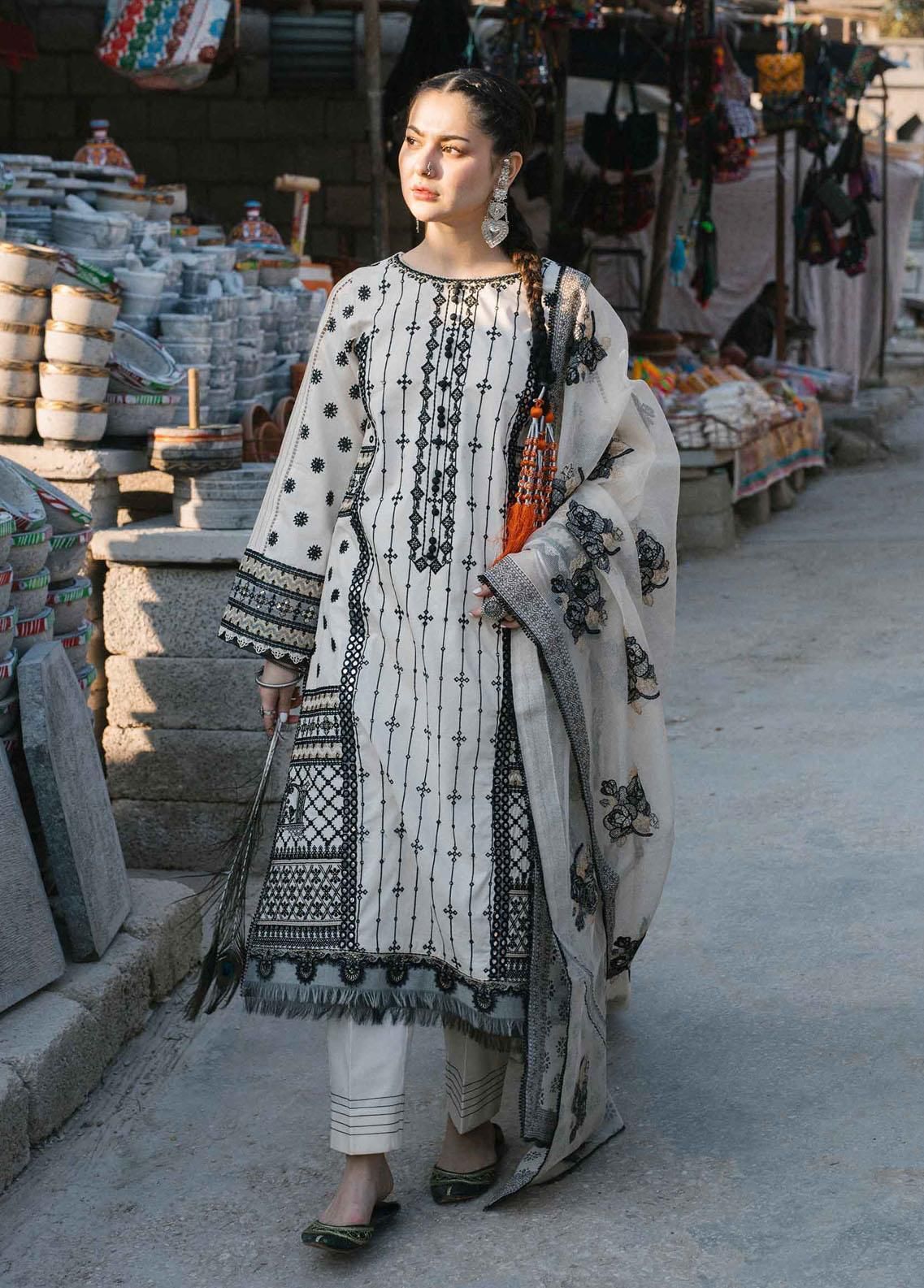 Qalamqar Lawn Collection Embroidered 3 piece Unstitched